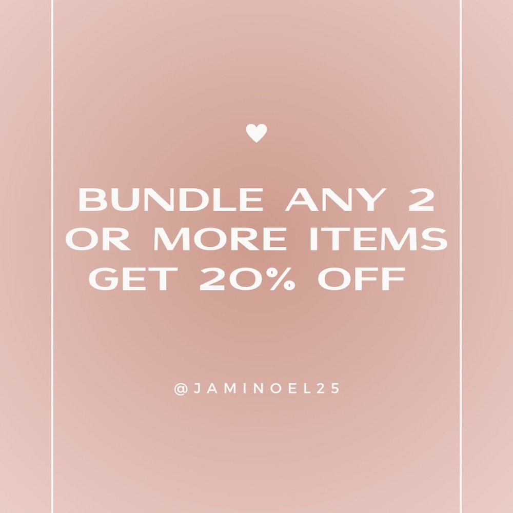 Bundle any 2 or more items get 20% off😊